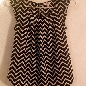 Candies's Black and White Chevron Blouse XS